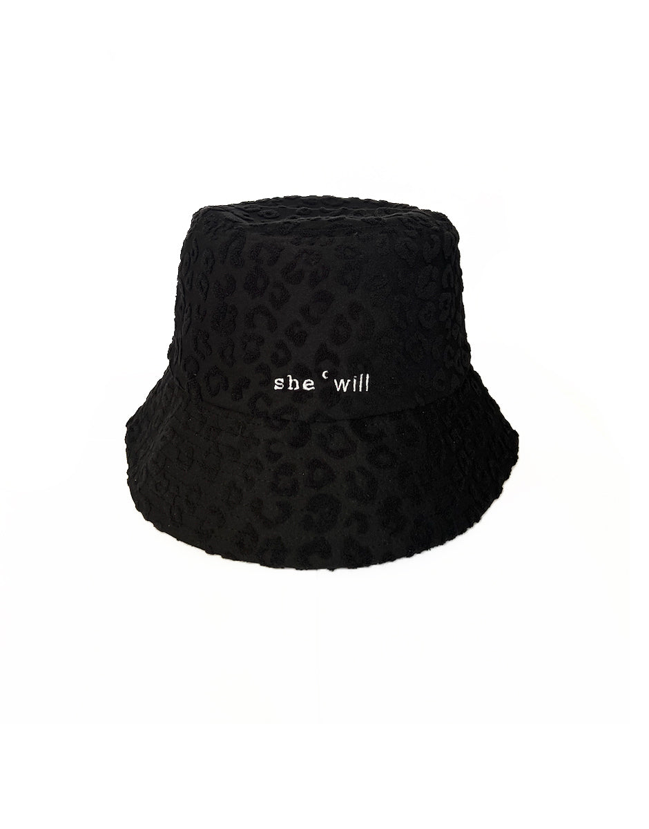 Bucket Hat Leopard Black