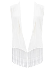 Kimono Gisele Franjas Linho Branco